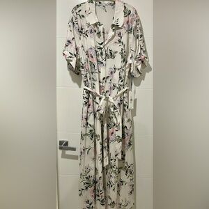 Calvin Klein Cream Floral Long Dress